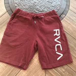 RVCA Youth Large Burgundy Fleece Shorts